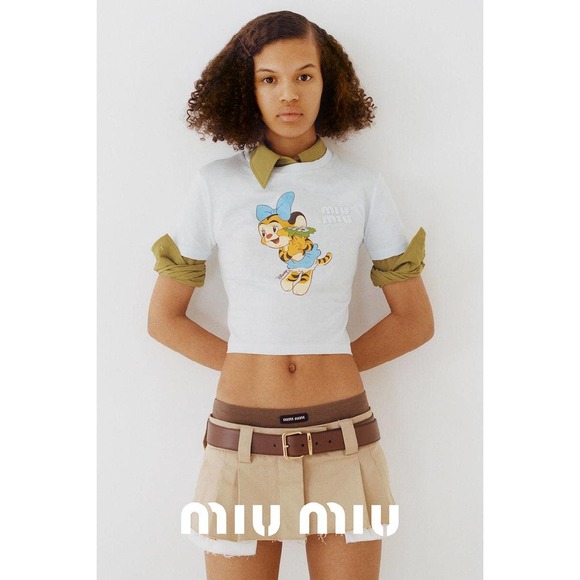 Miu Miu Tops - NWT Miu Miu limited collection tiger cropped T-shirt
